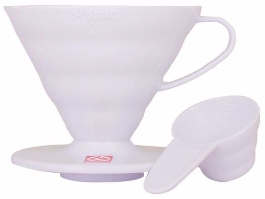 Hario V60 Plastic Coffee Dripper (Size 02, White)