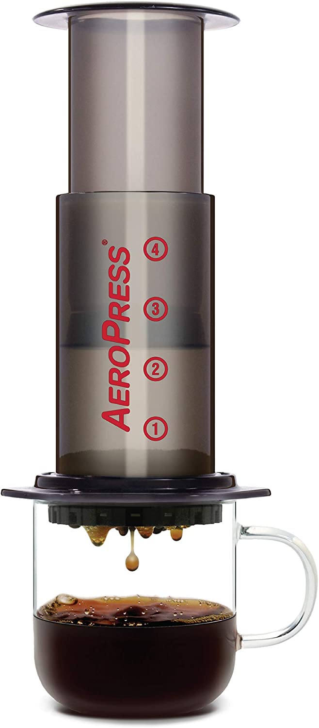 AeroPress Coffee and Espresso Maker & Hario Mini Mill Slim Plus Hand Grinder