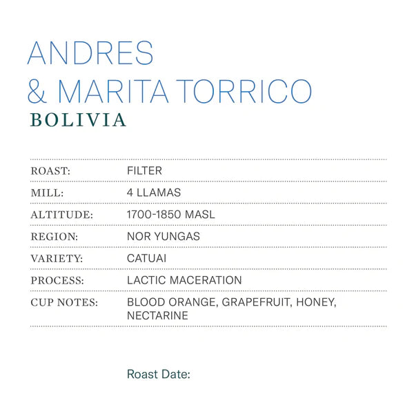 Bolivia Andre & Marita Torrico 250g