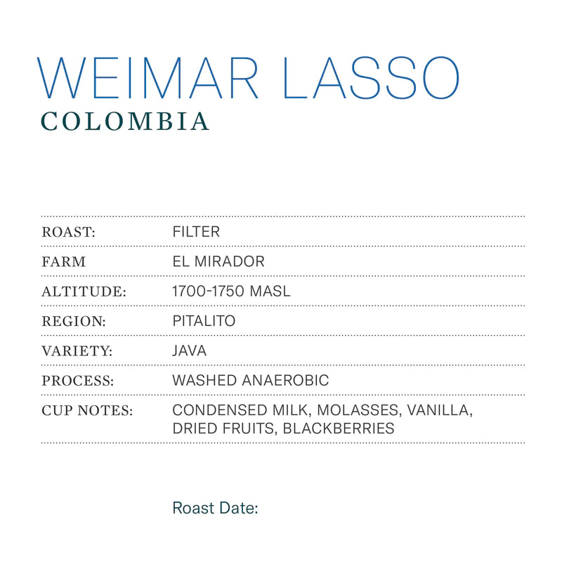 Bell Lane Colombia Weimar Lasso Java 250g